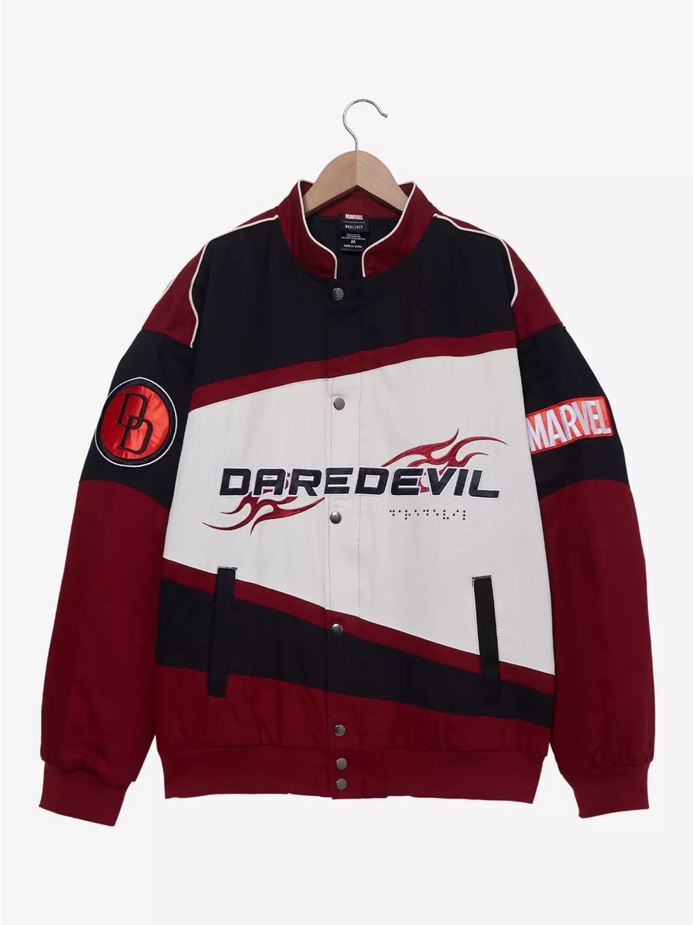 NIB: Marvel Daredevil Colorblock Bomber Jacket - Red Black White size XLg